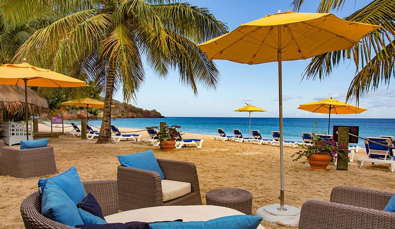 Savvys Beach bar on Grand Anse beach.